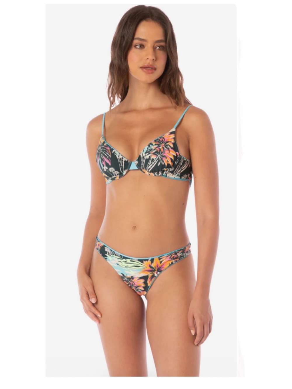 👙(SET) Maaji Sea Blue Dainty/Iconic Reversible Bikini- Medium.
